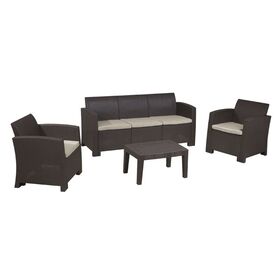 Savanna set Σαλόνι Κήπου Βεράντας K/d, pp-uv Καφέ Μαξιλάρια Grey-White