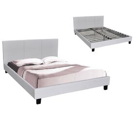 Wilton Κρεβάτι Διπλό για Στρώμα 140x190cm, pu Άσπρο