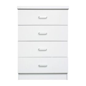 Drawer Συρταριέρα με 4 Συρτάρια, Απόχρωση Άσπρο