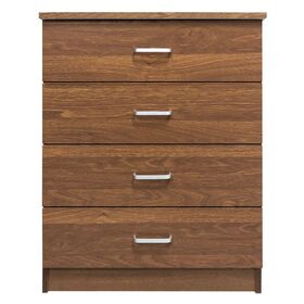 Drawer Συρταριέρα με 4 Συρτάρια, Απόχρωση Καρυδί