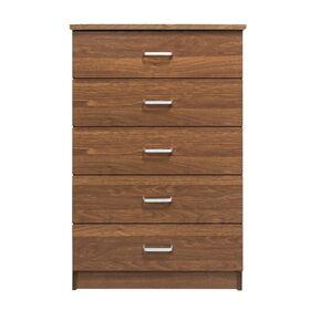 Drawer Συρταριέρα με 5 Συρτάρια, Απόχρωση Καρυδί