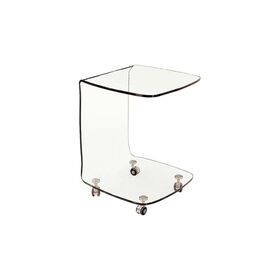 Glasser Trolley Τραπεζάκι Βοηθητικό, Διάφανο Γυαλί 10mm