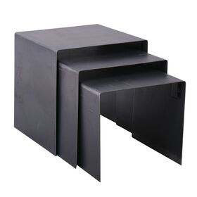Iron set 3 Τραπεζάκια Βοηθητικά, Μέταλλο Βαφή Antique Black