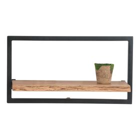 Lizard Frame Ράφι Μέταλλο Βαφή Μαύρο, Ξύλο Ακακία Φυσικό