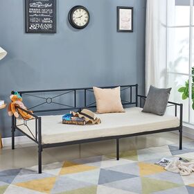 Queen Daybed Κρεβάτι Μέταλλο Βαφή Μαύρο