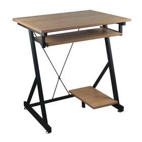 Unit Γραφείο η/υ Μέταλλο Βαφή Μαύρο, Melamine Απόχρωση Sonoma