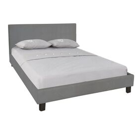 Wilton Κρεβάτι Διπλό, για Στρώμα 160x200cm, Ύφασμα Γκρι