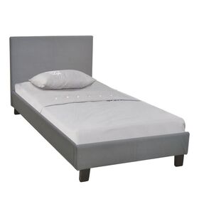 Wilton Κρεβάτι Μονό, για Στρώμα 90x190cm, Ύφασμα Γκρι