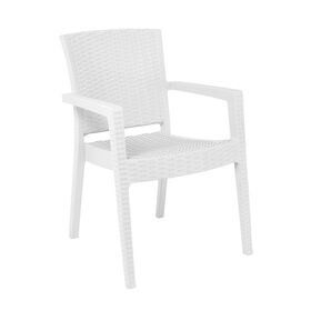 Lora-pro Πολυθρόνα Στοιβαζόμενη, pp (Rattan Look) Απόχρωση Άσπρο