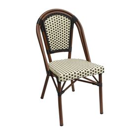 Paris Καρέκλα Bistro Αλουμίνιο Καρυδί, Wicker Μπεζ - Καφέ, Στοιβαζόμενη
