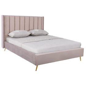 Passion  Κρεβάτι Διπλό για Στρώμα 160x200cm, Ύφασμα Velure Απόχρωση Cappuccino
