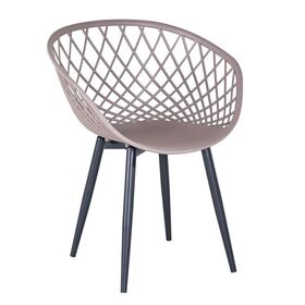 Rex Πολυθρόνα Μέταλλο Βαφή Μαύρο, pp-uv Sand Beige (Εκτός Συσκευασίας)