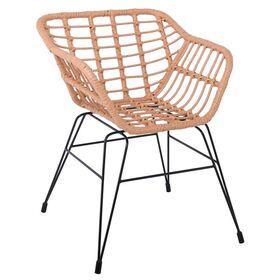 Salsa-s Πολυθρόνα Κήπου, Μέταλλο Βαφή Μαύρο, Wicker Φυσικό (Χωρίς Μαξιλάρι)