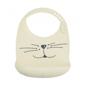 Σαλιάρα Σιλικόνης cat Μπεζ της Trois Kilos Sept