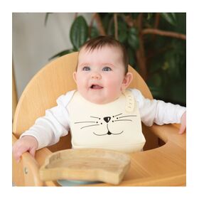 Σαλιάρα Σιλικόνης cat Εκρού της Trois Kilos Sept