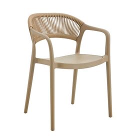 Donna Πολυθρόνα Στοιβαζόμενη, pp-uv Tortora, Rope Wicker Φυσικό
