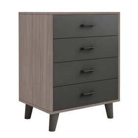 Eliot Συρταριέρα, με 4 Συρτάρια, Απόχρωση Sonoma oak-Grey
