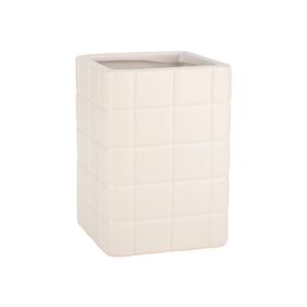 Estia Ποτηρακι Μπανιου Tiles Κεραμικο 7.5x7.5x11cm Λευκο