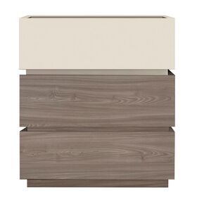 Vanity Συρταριέρα 3 Συρτάρια Αποχρώσεων Sonoma oak & Cream, με Αποσπώμενα Χρωματικά Μέρη