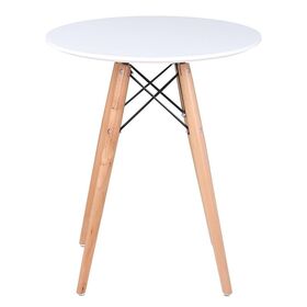 Art Wood Τραπέζι, Πόδια Οξιά Φυσικό, Επιφάνεια mdf Άσπρο