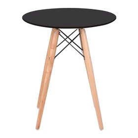 Art Wood Τραπέζι, Πόδια Οξιά Φυσικό, Επιφάνεια mdf Μαύρο