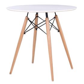 Art Wood Τραπέζι, Πόδια Οξιά Φυσικό, Επιφάνεια mdf Άσπρο
