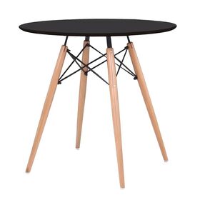 Art Wood Τραπέζι, Πόδια Οξιά Φυσικό, Επιφάνεια mdf Μαύρο