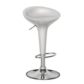 Disco Σκαμπό Bar, Βάση Χρώμιο, abs Silver, Ύψος Ρυθμιζόμενο, Περιστρεφόμενο