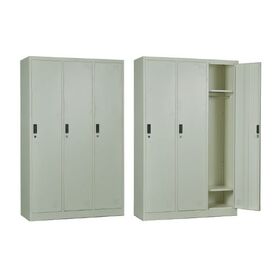 Locker 3 Θέσεων Ερμάριο - ανά Θέση: 3 Ράφια, Θέσεις για Κρεμάστρες, Μέταλλο Βαφή Άσπρο