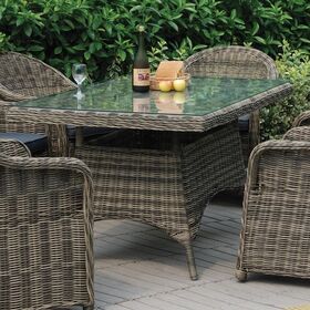 Montana Τραπέζι Dining Κήπου-Βεράντας Alu, Φ5mm Round Wicker Grey Brown