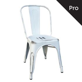 Relix Καρέκλα-Pro, Στοιβαζόμενη, Μέταλλο Βαφή Antique White