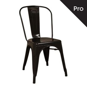 Relix Καρέκλα-Pro, Στοιβαζόμενη, Μέταλλο Βαφή Μαύρο
