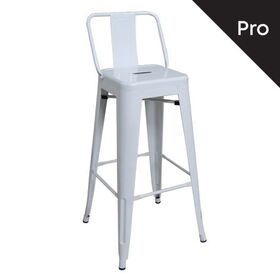 Relix Σκαμπό bar-pro με Πλάτη, Μέταλλο Βαφή  Άσπρο