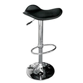 Saddle Σκαμπό Bar, Βάση Χρώμιο, pvc Μαύρο, Ρύθμιση Ύψους, Περιστρεφόμενο