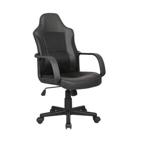 Bf2850 Πολυθρόνα Γραφείου Διευθυντή, Mesh Μαύρο, pu Μαύρο