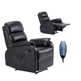 Comfort Massage Πολυθρόνα Relax, Σαλονιού - Καθιστικού, pu Μαύρο