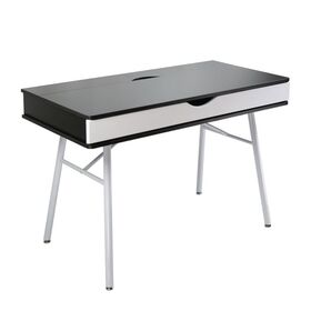 Γραφειο η/υ Μέταλλο Βαφή Άσπρο, Melamine Wenge