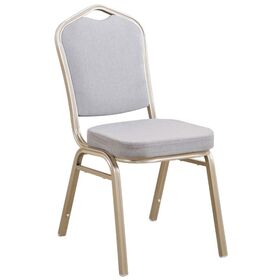 Hilton Καρέκλα Μέταλλο Βαφή Light Gold, Ύφασμα Γκρι