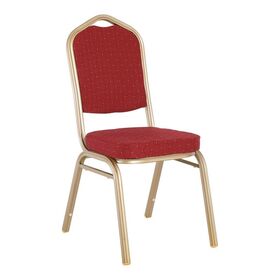 Hilton Καρέκλα Μέταλλο Βαφή Light Gold, Ύφασμα Κόκκινο