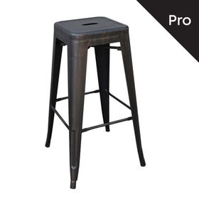 Relix Σκαμπό bar-pro H.67cm, Στοιβαζόμενο, Μέταλλο Βαφή Antique Black