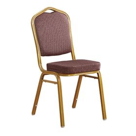 Hilton Καρέκλα Μέταλλο Βαφή Gold, Ύφασμα Καφέ