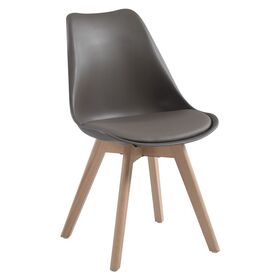 Martin Καρέκλα Τραπεζαρίας Metal Cross Ξύλο, pp Sand Beige, Αμοντάριστη Ταπετσαρία