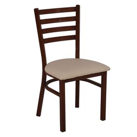 Naturale Steel Καρέκλα Τραπεζαρίας, Μέταλλο Βαφή Καρυδί, pu Μπεζ