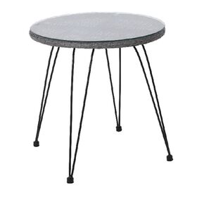 Salsa Τραπέζι Μέταλλο Βαφή Μαύρο, Wicker Γκρι