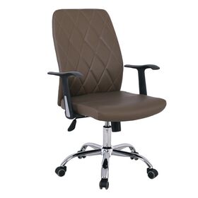 Bf1450  Πολυθρόνα Διευθυντή Μέταλλο Χρώμιο - pu Cappuccino