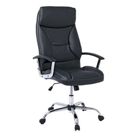 Bf5700 Πολυθρόνα Διευθυντή Μέταλλο Χρώμιο, pu Μαύρο