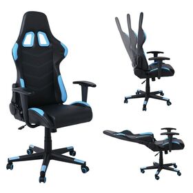 Bf9150 Gaming Πολυθρόνα Γραφείου, Ανάκλιση Πλάτης έως 90°, pu Μαύρο - Μπλε