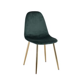 Celina Καρέκλα Χρώμιο Χρυσό, Ύφασμα Velure, Απόχρωση Forest Green