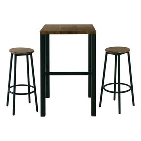 Mayer set bar Τραπέζι + 2 Σκαμπό Μέταλλο Βαφή Ανθρακί - Antique Brown