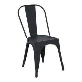 Relix Καρέκλα Στοιβαζόμενη, Μέταλλο Βαφή Μαύρο Extra Matte